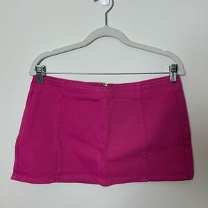PrettyLittleThing Fuchsia Micro mini denim skirt